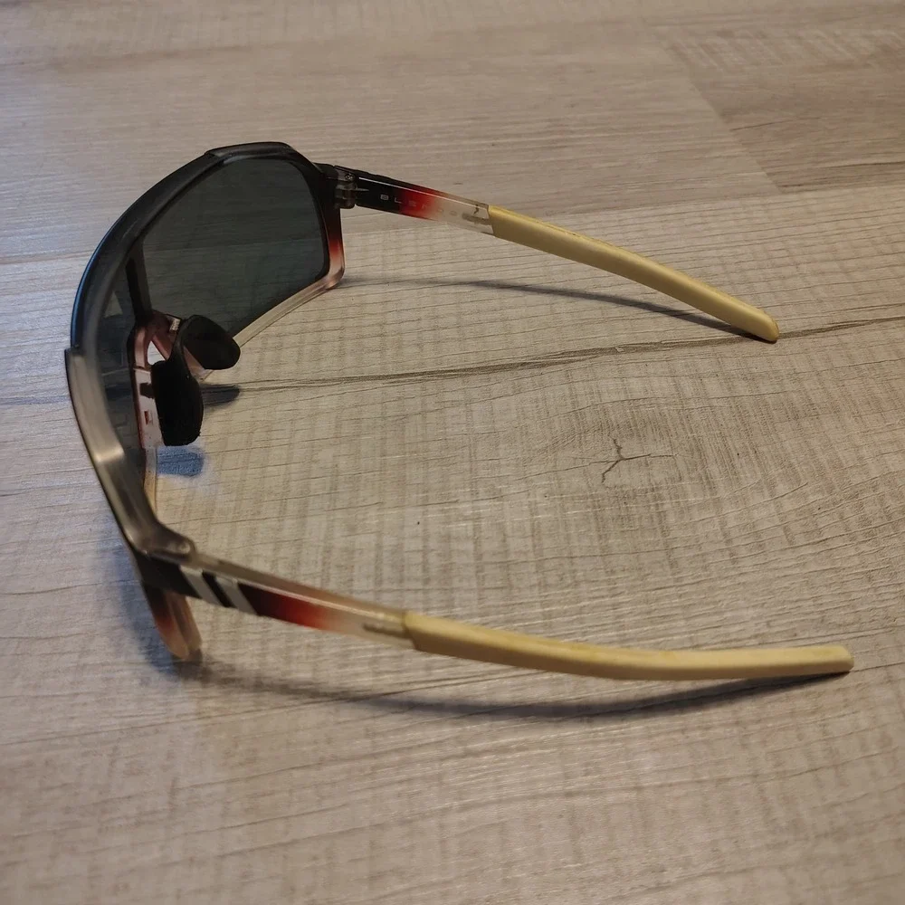 Blenders Eyewear Kingdom Polarized Shield Sunglasses Black Red Orange Mirror